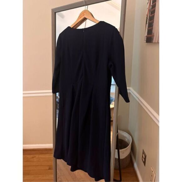 HOMEYEE Women's Vintage Round Neck Pleated A-Line Dress - Picture 4 of 5